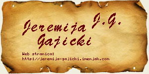 Jeremija Gajicki vizit kartica
